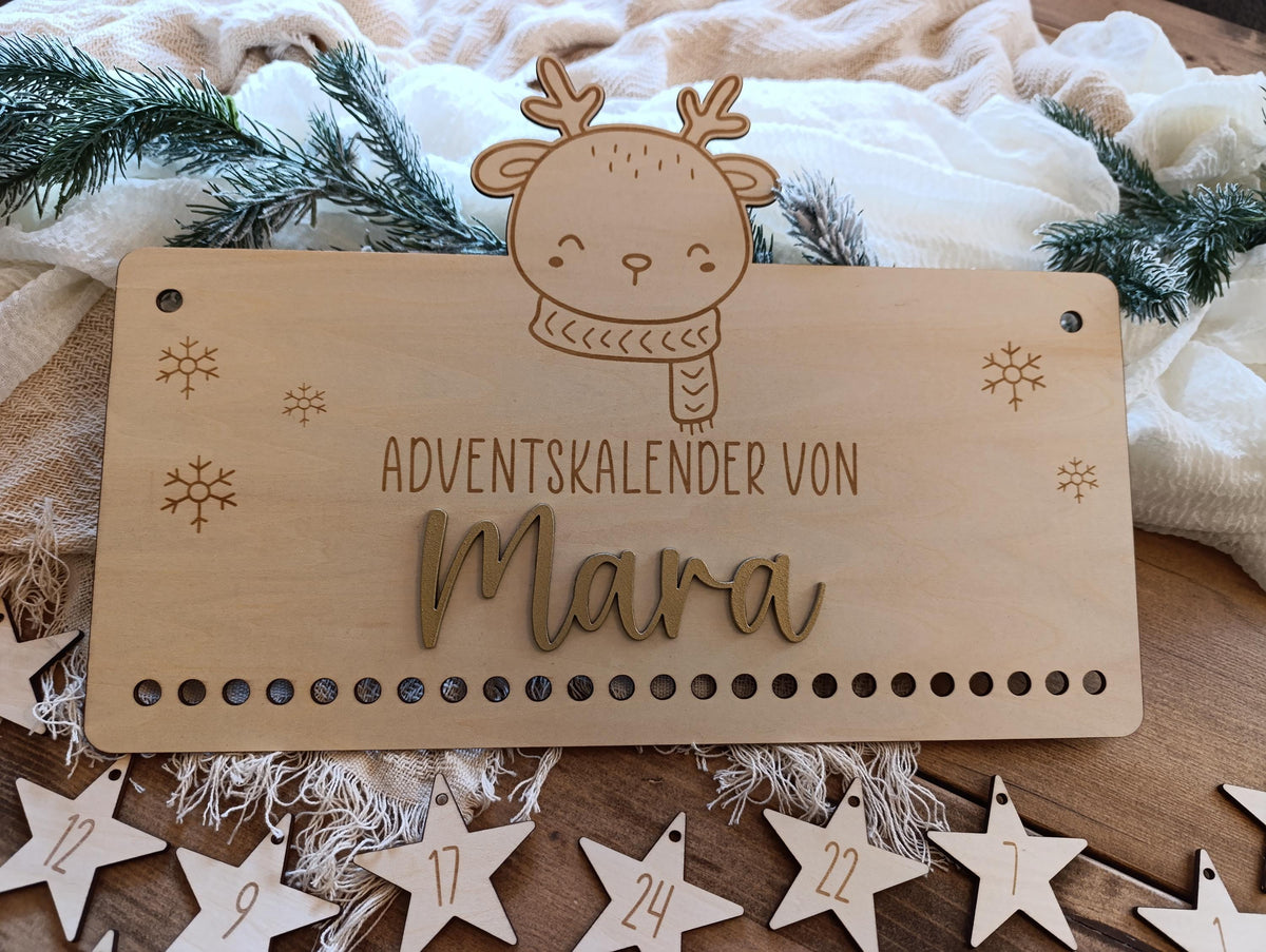 Personalisierter Adventskalender aus Holz – Dein einzigartiger Motiv - Weihnachtskalender