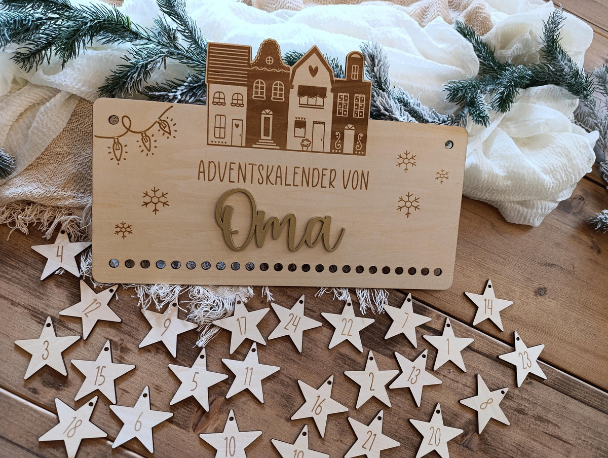 Personalisierter Adventskalender aus Holz – Dein einzigartiger Motiv Weihnachtskalender
