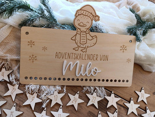 Personalisierter Adventskalender aus Holz – Dein einzigartiger Enten Weihnachtskalender