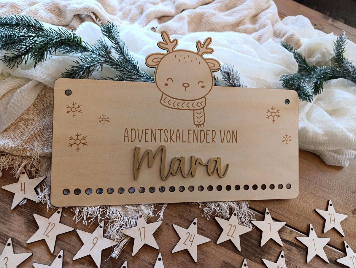 Personalisierter Adventskalender aus Holz – Dein einzigartiger Motiv - Weihnachtskalender