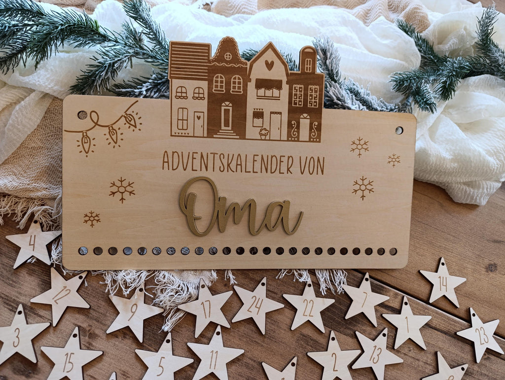 Personalisierter Adventskalender aus Holz – Dein einzigartiger Motiv Weihnachtskalender