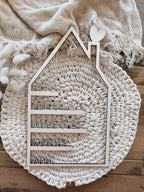 Holzhaus personalisiert 37cm | Familie | Haus mit Namen | Geschenk | Türkranz