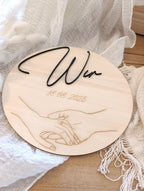 Personalisiertes Holzbild mit Datum und Händen – Einzigartiges Hochzeitsgeschenk zur Erinnerung an den großen Tag. Paargeschenk Valentinstag