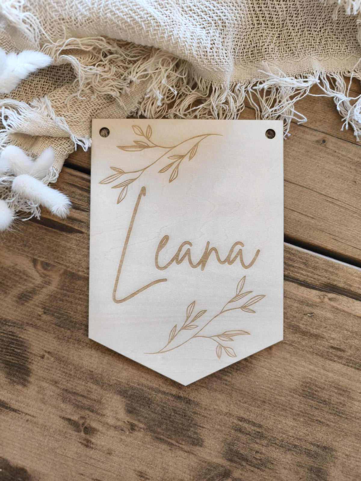 Wimpel aus Holz – Personalisierte Kinderzimmerdeko in 3 Varianten, handgefertigt, perfekt zum Hinhängen 20cm hoch, Geschenk Kinder