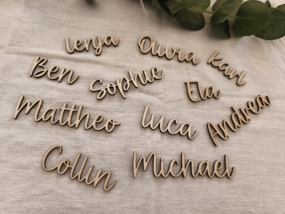 Platzkarte Hochzeit aus Holz – Namensschild Gastgeschenk – Tischdeko, Taufe, Kommunion, Konfirmation, Feier Tischkarte personalisiert