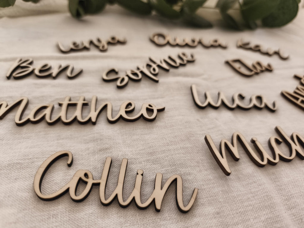 Platzkarte Hochzeit aus Holz – Namensschild Gastgeschenk – Tischdeko, Taufe, Kommunion, Konfirmation, Feier Tischkarte personalisiert