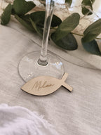Platzkarte aus Holz zur Konfirmation, Taufe, Kommunion oder Hochzeit Tischdeko