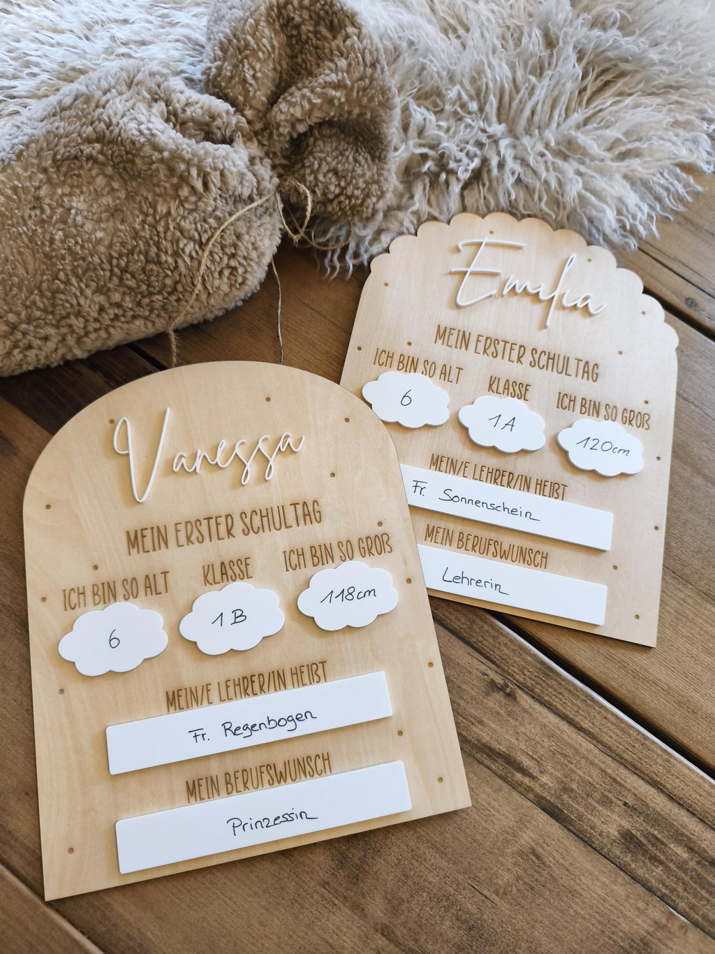 Einschulung Schulkind, personalisierte Tafel aus Holz zum Schulanfang für unvergessliche Einschulungsfotos