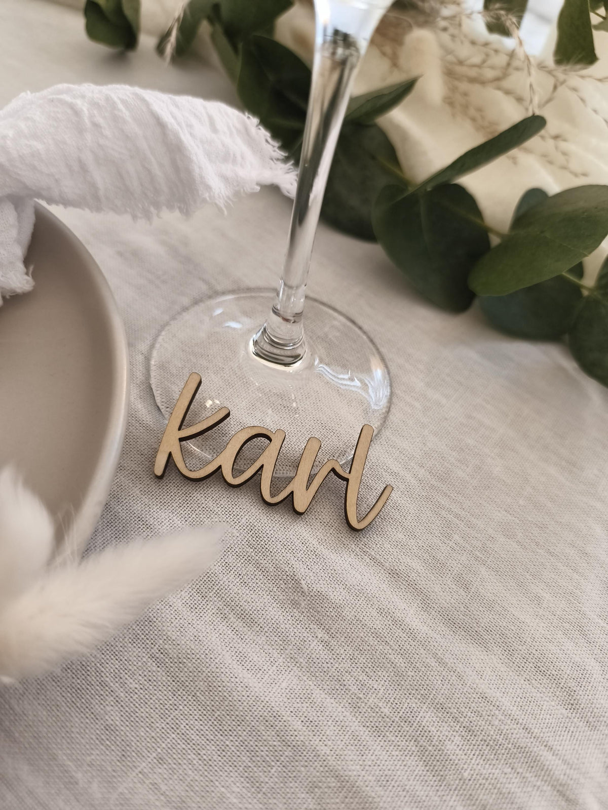 Platzkarte Hochzeit aus Holz – Namensschild Gastgeschenk – Tischdeko, Taufe, Kommunion, Konfirmation, Feier Tischkarte personalisiert