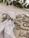 Platzkarte Hochzeit aus Holz – Schriftzug als Gastgeschenk – Tischdeko, Taufe, Kommunion, Konfirmation, Feier Tischkarte personalisiert