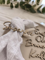 Platzkarte Hochzeit aus Holz – Schriftzug als Gastgeschenk – Tischdeko, Taufe, Kommunion, Konfirmation, Feier Tischkarte personalisiert