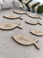 Platzkarte aus Holz zur Konfirmation, Taufe, Kommunion oder Hochzeit Tischdeko