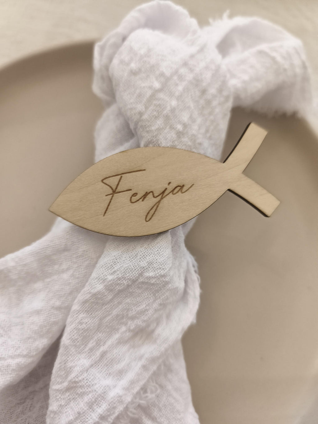Platzkarte aus Holz zur Konfirmation, Taufe, Kommunion oder Hochzeit Tischdeko