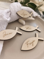 Platzkarte aus Holz zur Konfirmation, Taufe, Kommunion oder Hochzeit Tischdeko