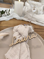 Platzkarte Hochzeit aus Holz personalisiert | Tischkarte mit Namen | Gastgeschenk Tischdeko Taufe Kommunion Konfirmation