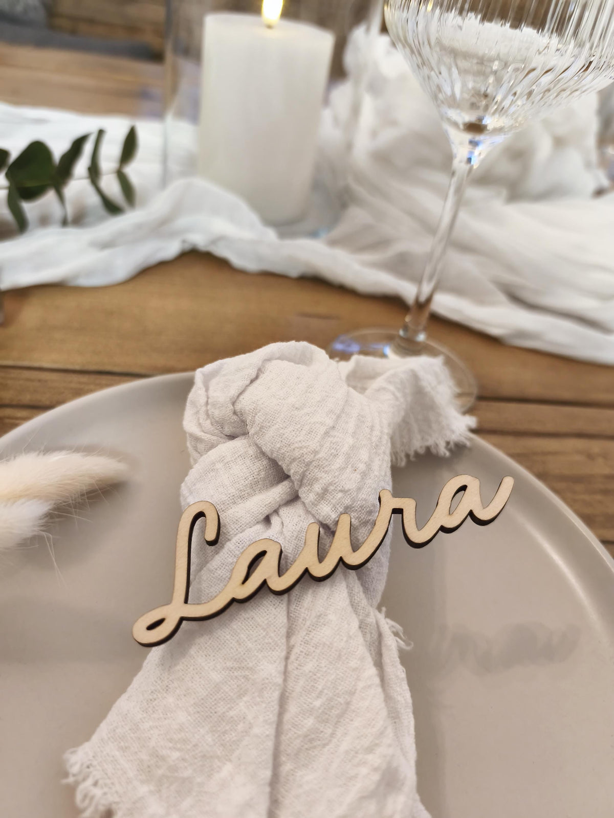 Platzkarte Hochzeit aus Holz personalisiert | Tischkarte mit Namen | Gastgeschenk Tischdeko Taufe Kommunion Konfirmation