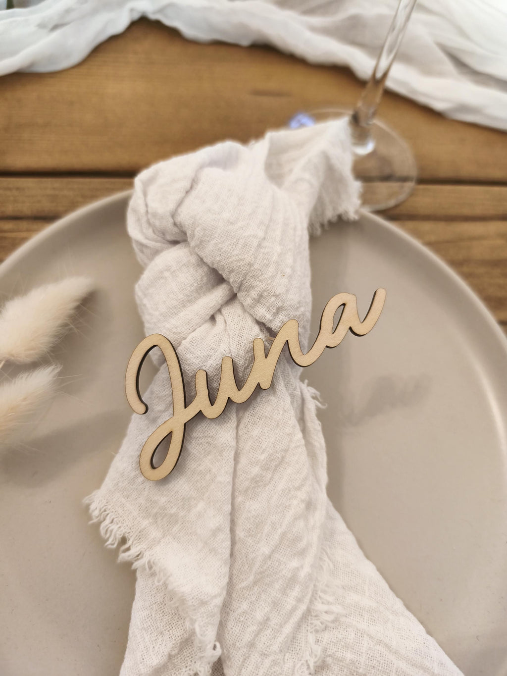 Platzkarte Hochzeit aus Holz personalisiert | Tischkarte mit Namen | Gastgeschenk Tischdeko Taufe Kommunion Konfirmation