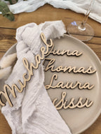 Platzkarte Hochzeit aus Holz personalisiert | Tischkarte mit Namen | Gastgeschenk Tischdeko Taufe Kommunion Konfirmation