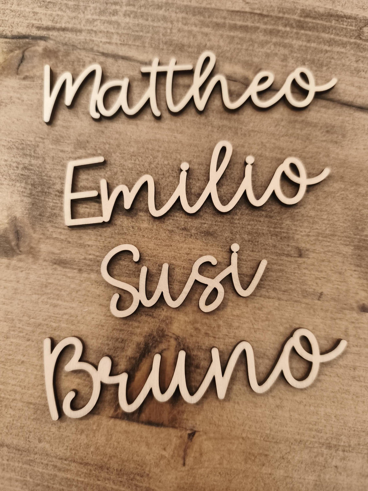 Tischkarte Holz personalisiert mit Namen, Platzkarte Hochzeit Taufe Kommunion Konfirmation, Namenskarte Gastgeschenk Tischdeko