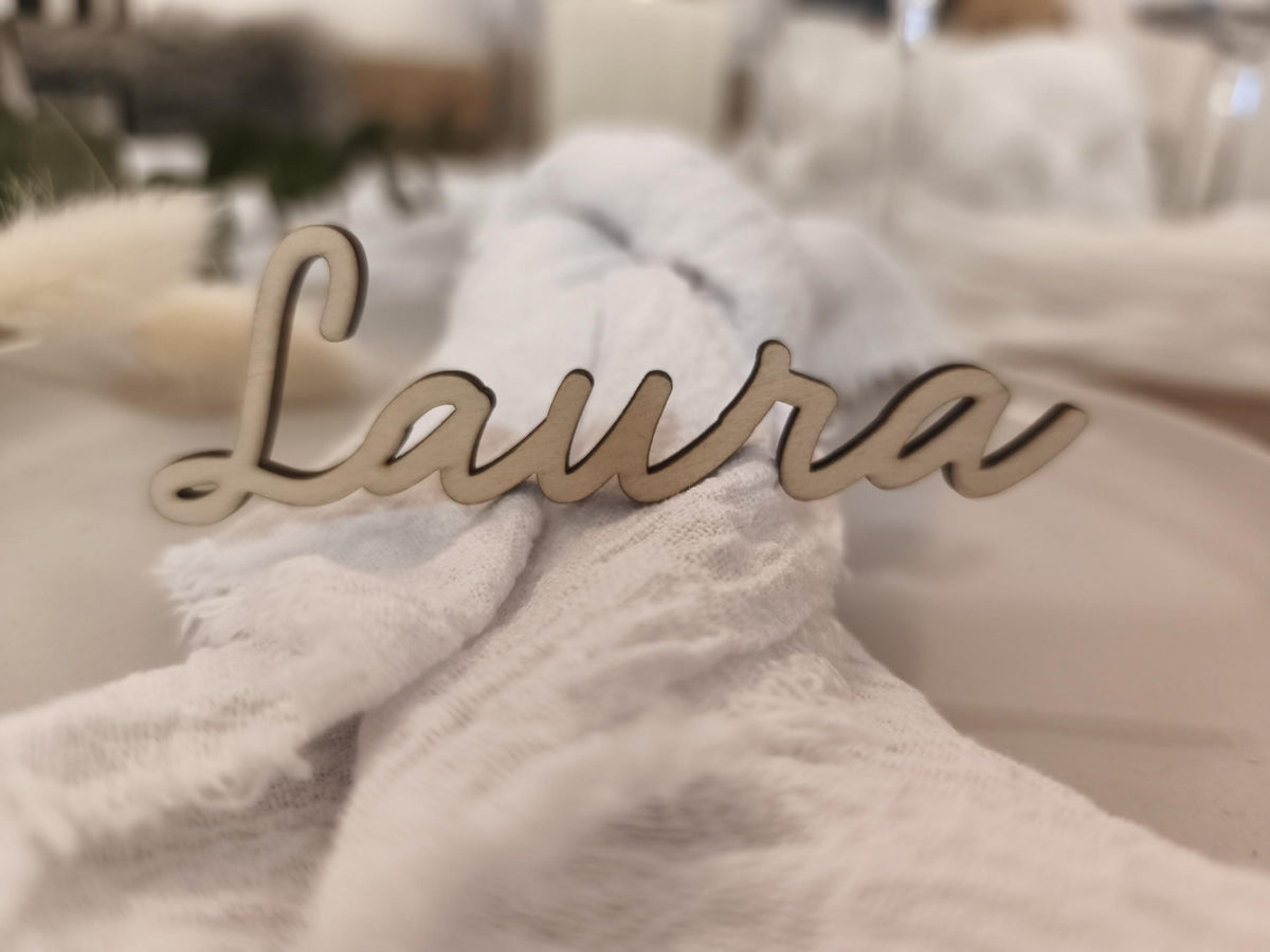 Platzkarte Hochzeit aus Holz personalisiert | Tischkarte mit Namen | Gastgeschenk Tischdeko Taufe Kommunion Konfirmation