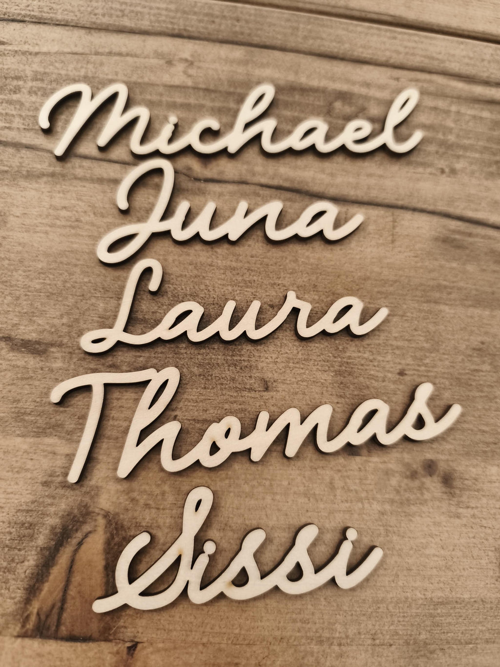 Platzkarte Hochzeit aus Holz personalisiert | Tischkarte mit Namen | Gastgeschenk Tischdeko Taufe Kommunion Konfirmation