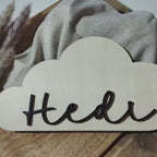 Namensschild Bär Wolke Kinderzimmer | Geschenk zur Geburt | Türschild |  Holzschild personalisiert | Wanddekoration | Babyzimmer | Name