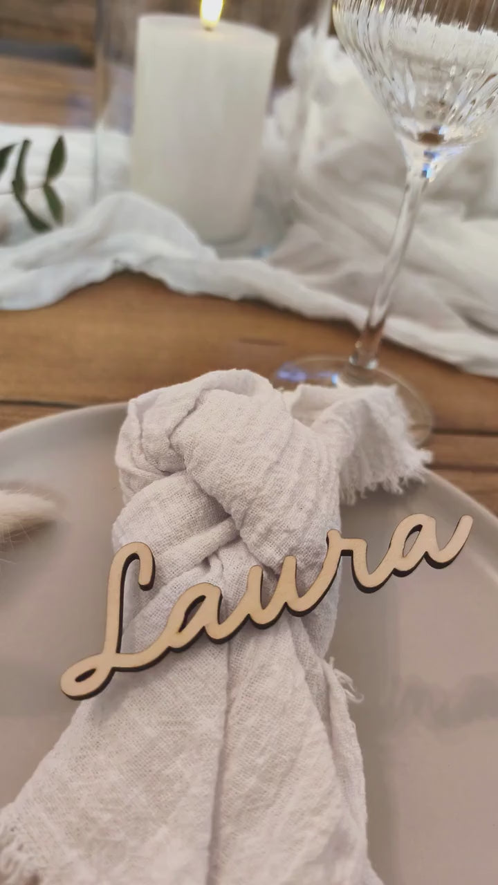 Platzkarte Hochzeit aus Holz personalisiert | Tischkarte mit Namen | Gastgeschenk Tischdeko Taufe Kommunion Konfirmation