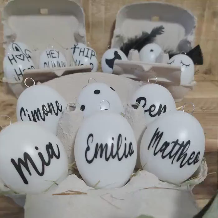 personalisierte Ostereier 6er Set Osterdeko Ostereier mit Namen im Karton Geschenk