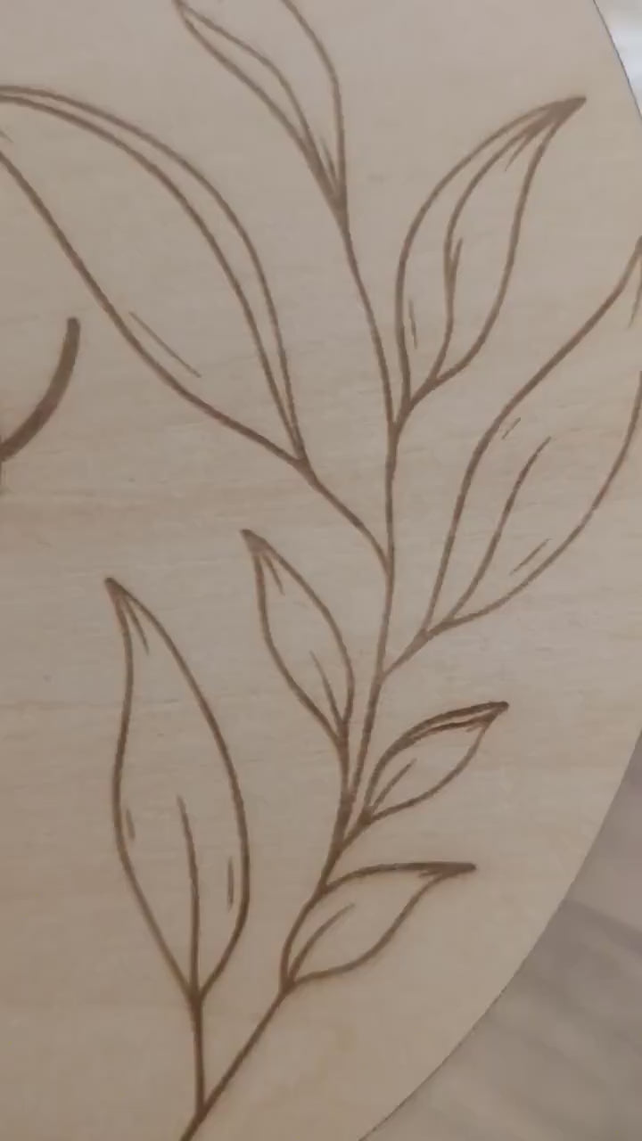Namensschild rund personalisiert Kinderzimmer Pflanze Türschild Holzschild Wanddekoration Babyzimmer  Geschenk Geburt  Holzscheibe